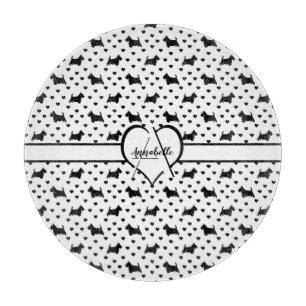 Black Scottish Terriers (Scottie Dogs) - White Schneidebrett