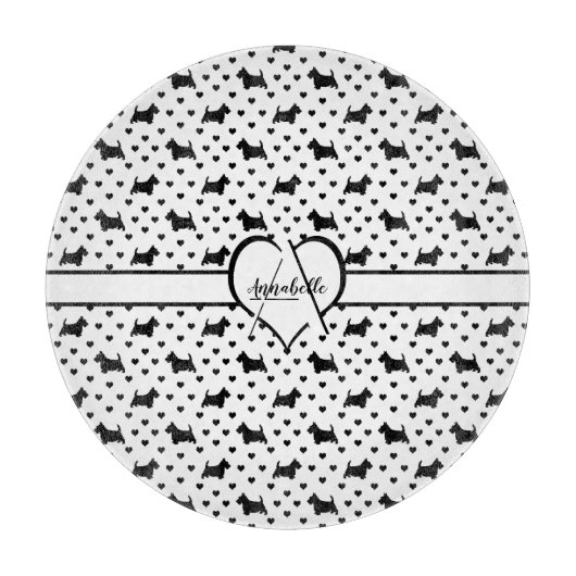 Black Scottish Terriers (Scottie Dogs) - White Schneidebrett (Vorderseite)
