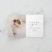 Black Script 2 Foto für immer Dankbare Hochzeit Dankeskarte (Innenseite)