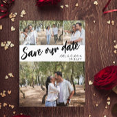 Black Script 4 Fotos Wedding Rettete Unser Datum Ankündigungspostkarte