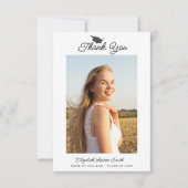 Black Script Abschluss Foto Dankeschön Karte (Vorderseite)