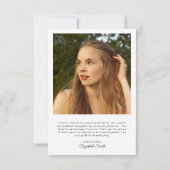 Black Script Abschluss Foto Dankeschön Karte (Rückseite)