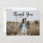 Black Script Abschluss Vielen Dank Postcard Postkarte (Vorne/Hinten)