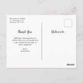 Black Script Abschluss Vielen Dank Postcard Postkarte (Rückseite)