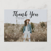 Black Script Abschluss Vielen Dank Postcard Postkarte (Vorderseite)