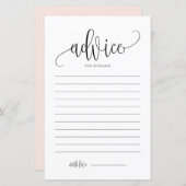 Black Script Brautparty Advice for the Bride (Vorne/Hinten)