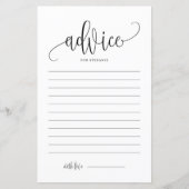 Black Script Brautparty Advice for the Bride (Vorderseite)