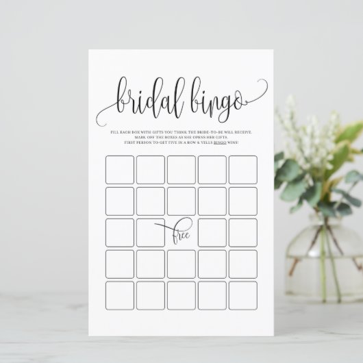 Black Script Bridal Bingo Showspiel (Stehend Vorderseite)
