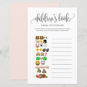 Black Script Children's Book Baby Shower Game