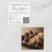 Black Script Chocolatier Brand Event QR Code Telefonnummerkarte (Vorne/Hinten)