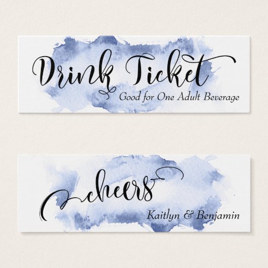 Black Script & Dark Blue Watercolor Drinckets (Vorne & Hinten)