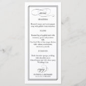 Black Script Elegant 4x9 Hochzeitsmenü Menükarte (Vorderseite)