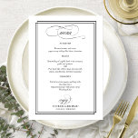 Black Script Elegant Wedding Menu Menükarte<br><div class="desc">Black Script Elegant Wedding Menu</div>