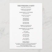 Black Script Elegant Wedding Zeremony Program Programm (Rückseite)