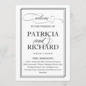 Black Script Elegant Wedding Zeremony Program Programm (Vorderseite)