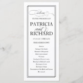 Black Script Elegant Wedding Zeremony Program Programm (Vorderseite)