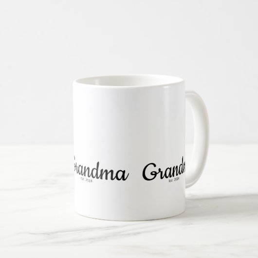Black Script Established Grandma Kaffeetasse (VorderseiteRechts)