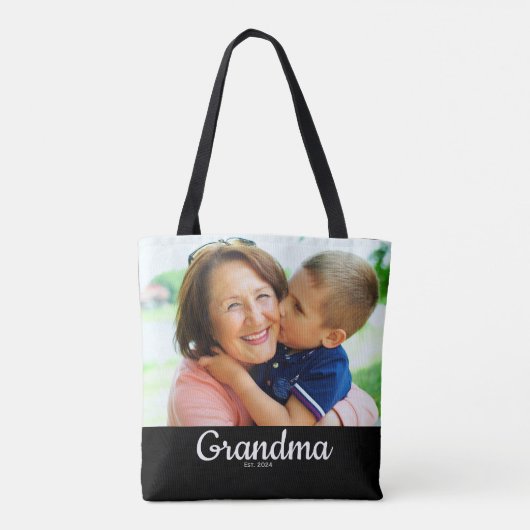 Black Script Established Grandma  Tasche (Rückseite)