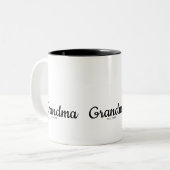 Black Script Established Grandma Zweifarbige Tasse (Vorderseite Links)