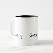 Black Script Established Grandma Zweifarbige Tasse (Vorderseite Links)