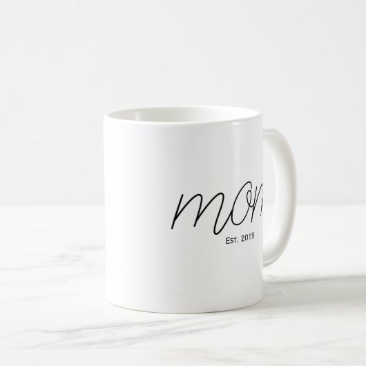 Black Script Established Mom  Kaffeetasse (VorderseiteRechts)