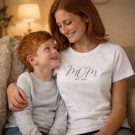 Black Script Established Mom T-Shirt