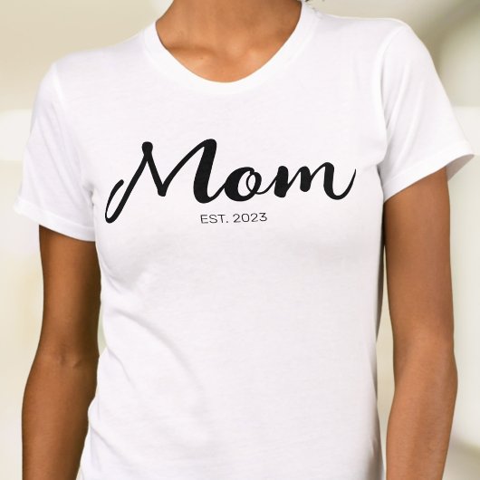 Black Script Established Mom T-Shirt