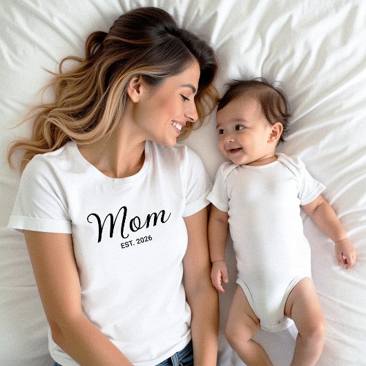 Black Script Established Mom T-Shirt