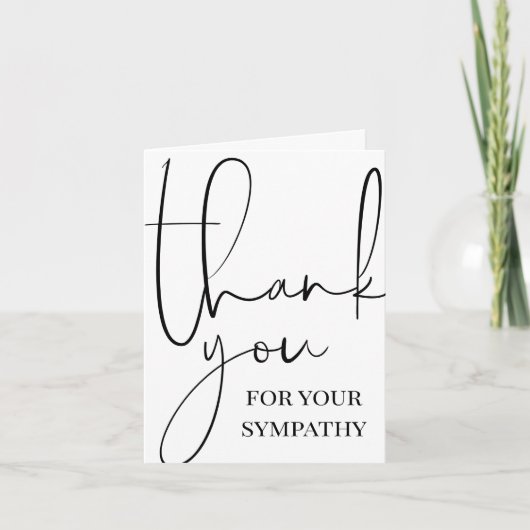 Black Script & Foto Beerdigung Beileid Vielen Dank Dankeskarte (Vorderseite)