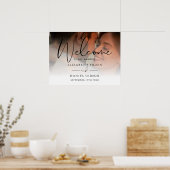 Black Script Foto Wedding Welcome Sign Poster (Küche)