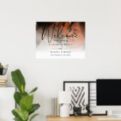 Black Script Foto Wedding Welcome Sign Poster (Heimbüro)