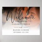Black Script Foto Wedding Welcome Sign Poster (Vorne)