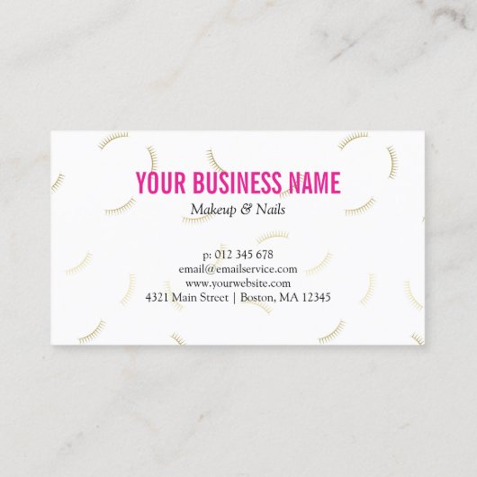 Black Script & Gold Lashes Loyalty Punch Card Six Treuekarte (Rückseite)