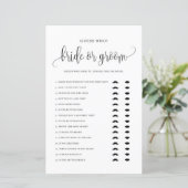 Black Script Gues Who Bridge oder Groom Shower Gam (Stehend Vorderseite)