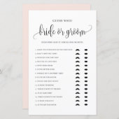 Black Script Gues Who Bridge oder Groom Shower Gam (Vorne/Hinten)