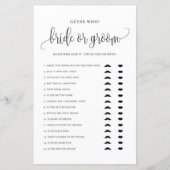 Black Script Gues Who Bridge oder Groom Shower Gam (Vorderseite)
