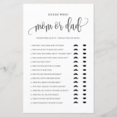Black Script Guess Wer Mama oder Vater Baby Showsp (Vorderseite)