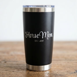 Black Script Horse Mom Established  Thermobecher