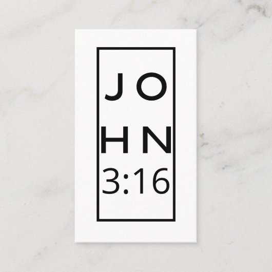 Black Script John 3:16 Gospel Tract Visitenkarte (Vorderseite)