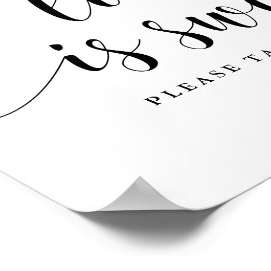 Black Script Liebe ist Sweet Bitte nehmen Sie eine Poster (Ecke)