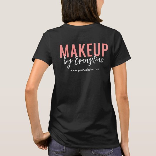 Black Script Logo Makeup Employee T-Shirt (Rückseite)