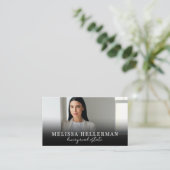 Black Script Luxury Real Estate Visitenkarte (Stehend Vorderseite)