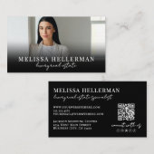 Black Script Luxury Real Estate Visitenkarte (Vorne/Hinten)
