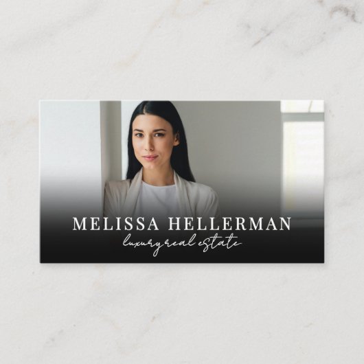 Black Script Luxury Real Estate Visitenkarte (Vorderseite)