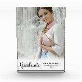 Black Script Moderner Graduate Abschluss Fotoblock (Vorderseite)