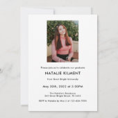 Black Script Modernes Graduate Foto Abschluss Einladung (Rückseite)