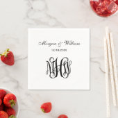 Black Script Monogram DIY BG Serviette (Beispiel)