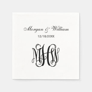 Black Script Monogram DIY BG Serviette