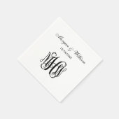 Black Script Monogram DIY BG Serviette (Ecke)