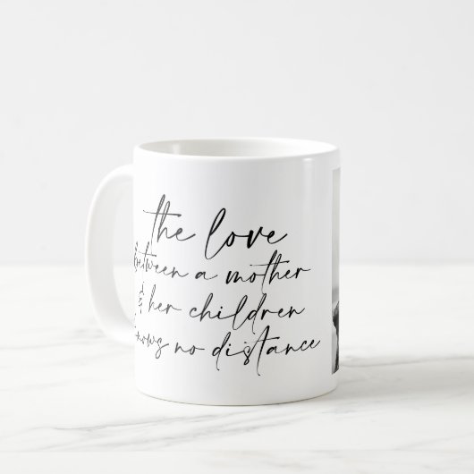 Black Script Mother Quote and Foto Kaffeetasse (Vorderseite Links)